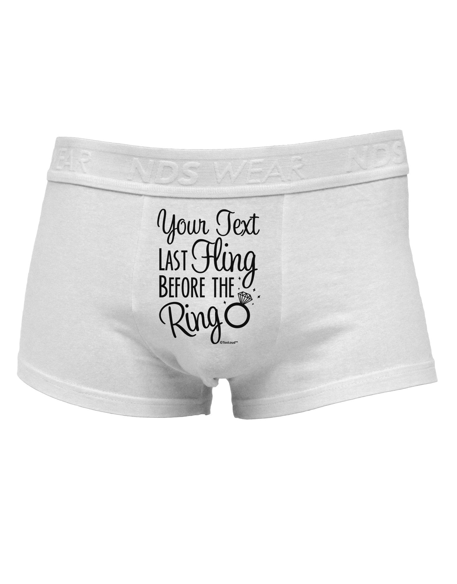 Personalized Bachelorette Party - Last Fling Before the Ring Mens Cotton  Trunk Underwear