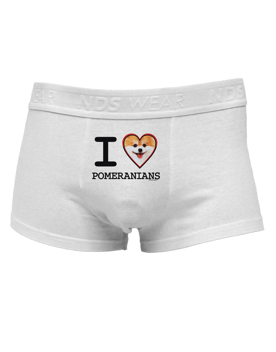 I Love Heart Pomeranians Mens Cotton Trunk Underwear-Men's Trunk Underwear-NDS Wear-White-Small-Davson Sales