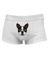 Cute Boston Terrier Dog FaceMens Cotton Trunk Underwear-Men's Trunk Underwear-NDS Wear-White-Small-Davson Sales