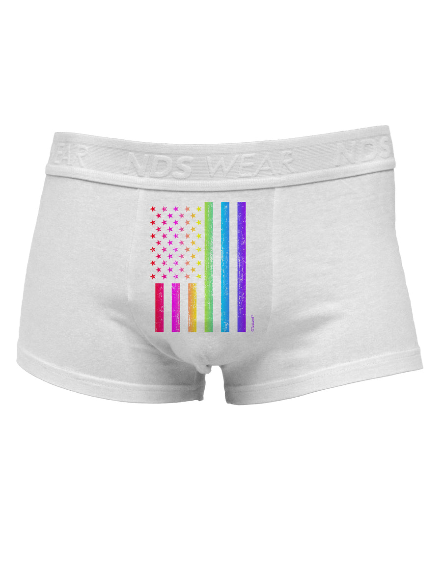 American Pride - Rainbow Flag Mens Cotton Trunk Underwear-Men's Trunk Underwear-NDS Wear-White-Small-Davson Sales