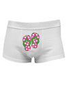 Cute Polka Dot Flip Flops - Pink and Green Mens Cotton Trunk Underwear-Men's Trunk Underwear-NDS Wear-White-Small-Davson Sales