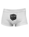 Autism Awareness - Cube B & W Mens Cotton Trunk Underwear-Men's Trunk Underwear-NDS Wear-White-Small-Davson Sales