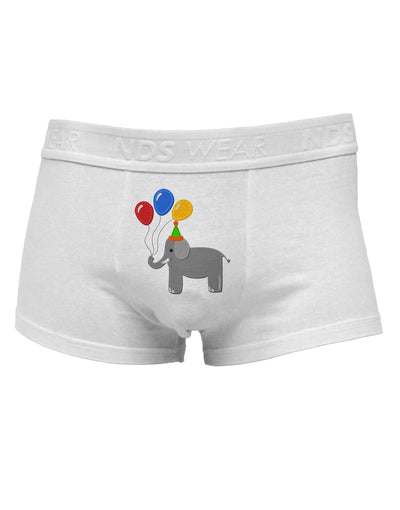 Cute Elephant with BalloonsMens Cotton Trunk Underwear-Men's Trunk Underwear-TooLoud-White-Small-Davson Sales