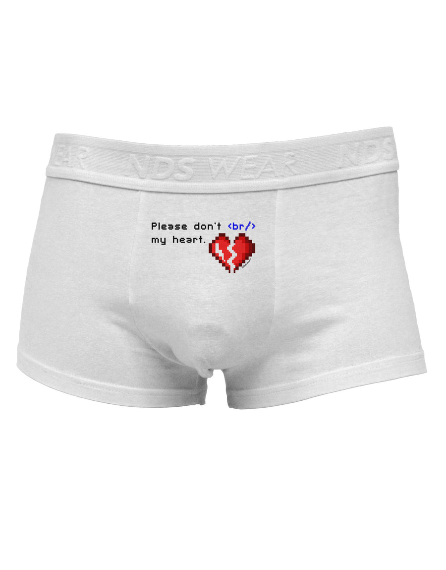 Please Don't Break My Heart Code Mens Cotton Trunk Underwear-Men's Trunk Underwear-NDS Wear-White-Small-Davson Sales