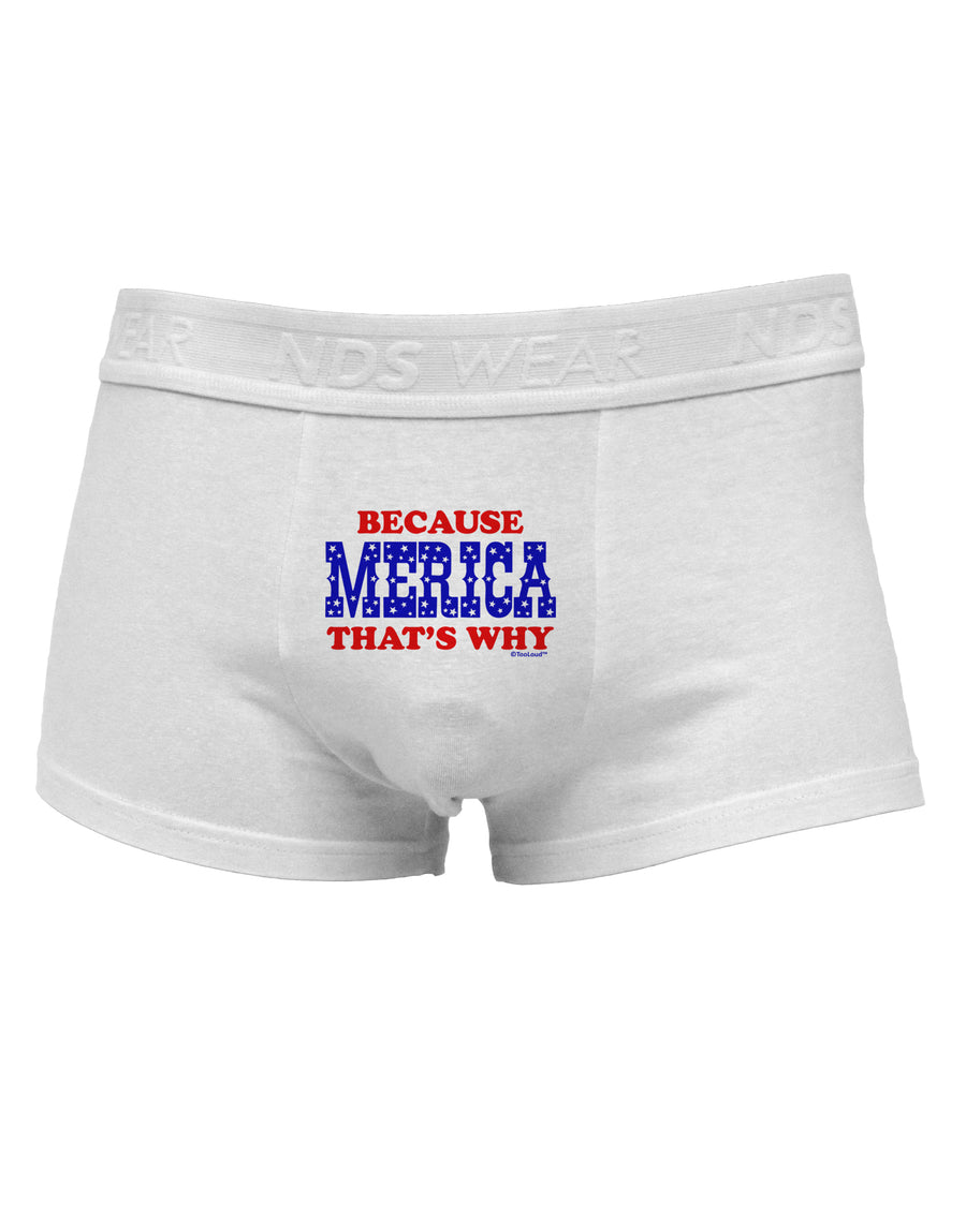 Because Merica That's Why Mens Cotton Trunk Underwear-Men's Trunk Underwear-NDS Wear-White-Small-Davson Sales