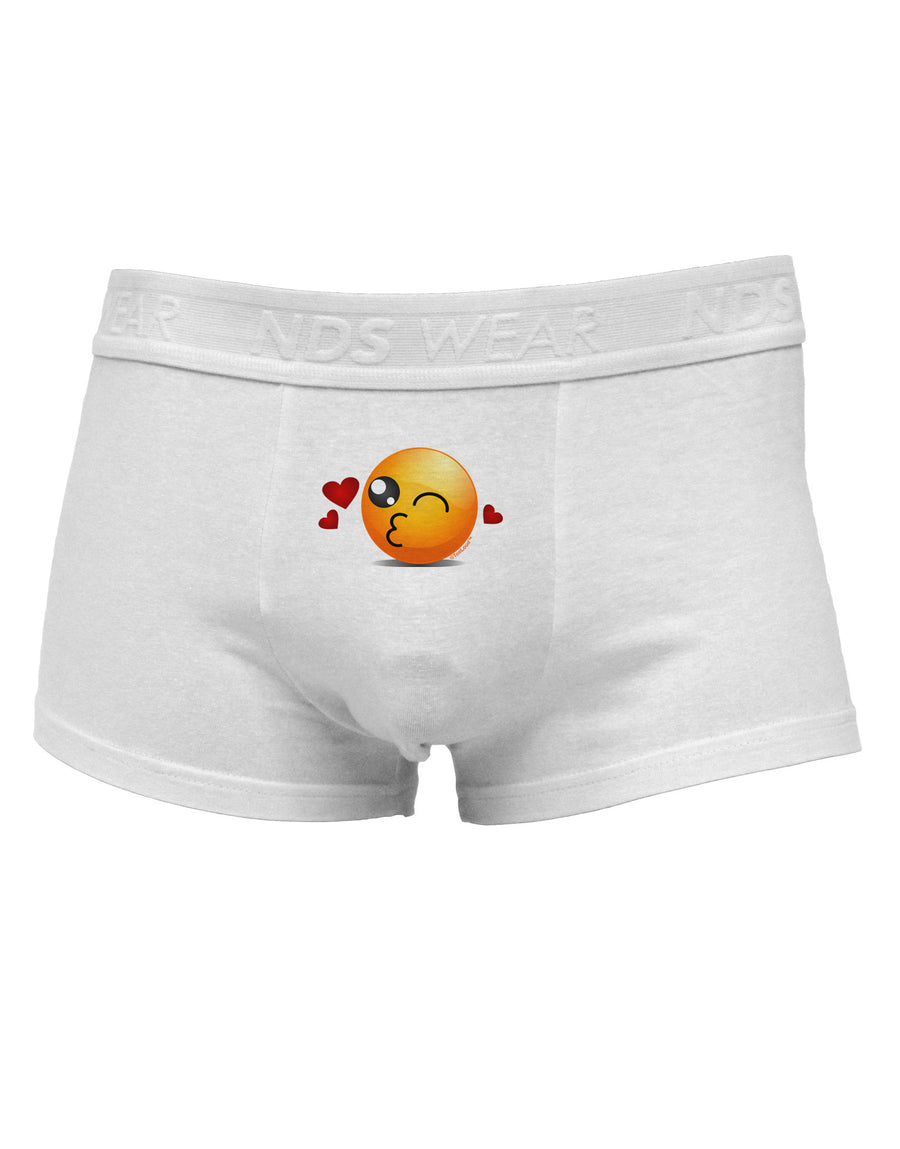 Kissy Face Emoji Mens Cotton Trunk Underwear-Men's Trunk Underwear-NDS Wear-White-Small-Davson Sales