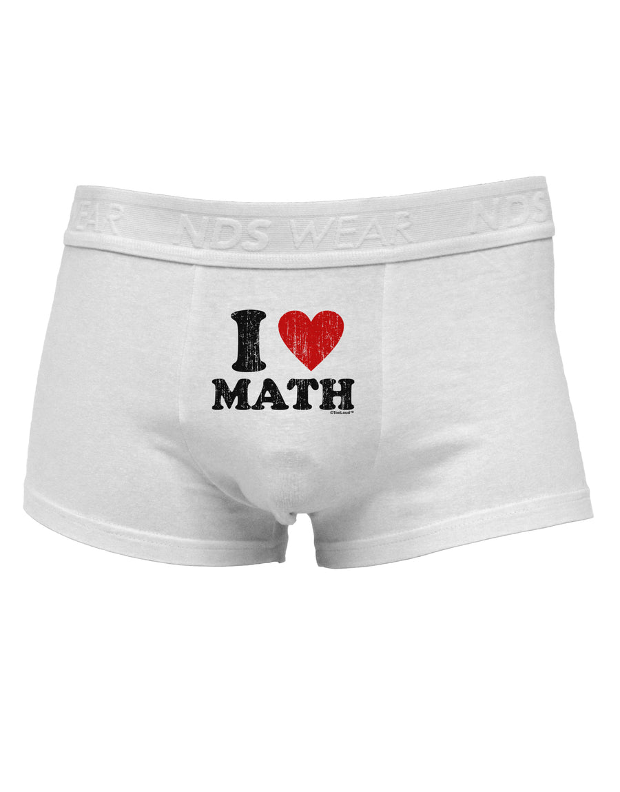 I Heart Math Distressed Mens Cotton Trunk Underwear by TooLoud-Men's Trunk Underwear-NDS Wear-White-Small-Davson Sales