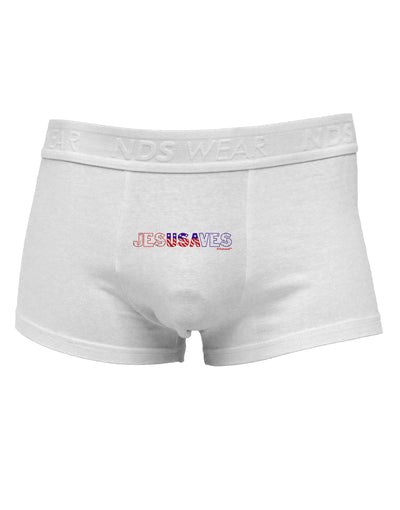 JesUSAves - Jesus Saves USA Design Mens Cotton Trunk Underwear by TooLoud-Men's Trunk Underwear-TooLoud-White-Small-Davson Sales