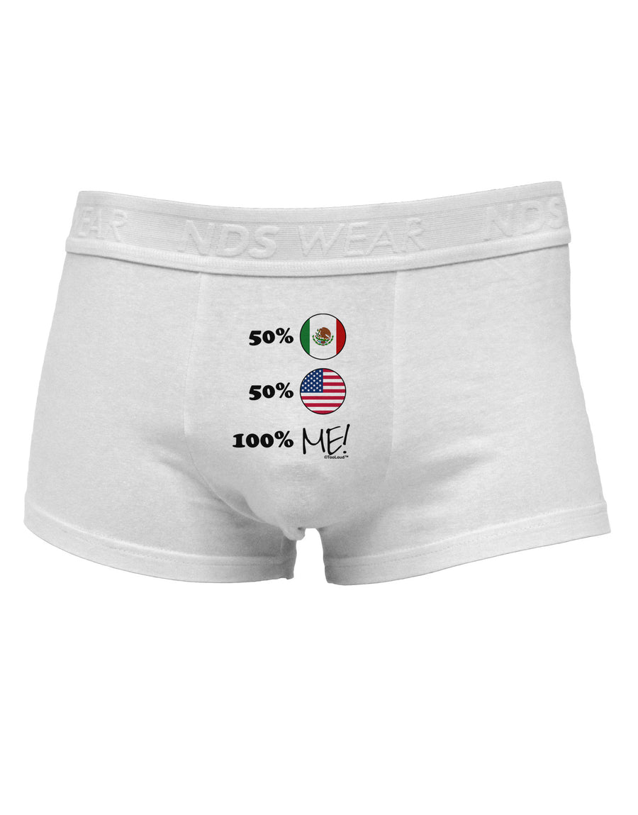 Mexican American 100 Percent Me Mens Cotton Trunk Underwear-Men's Trunk Underwear-NDS Wear-White-Small-Davson Sales