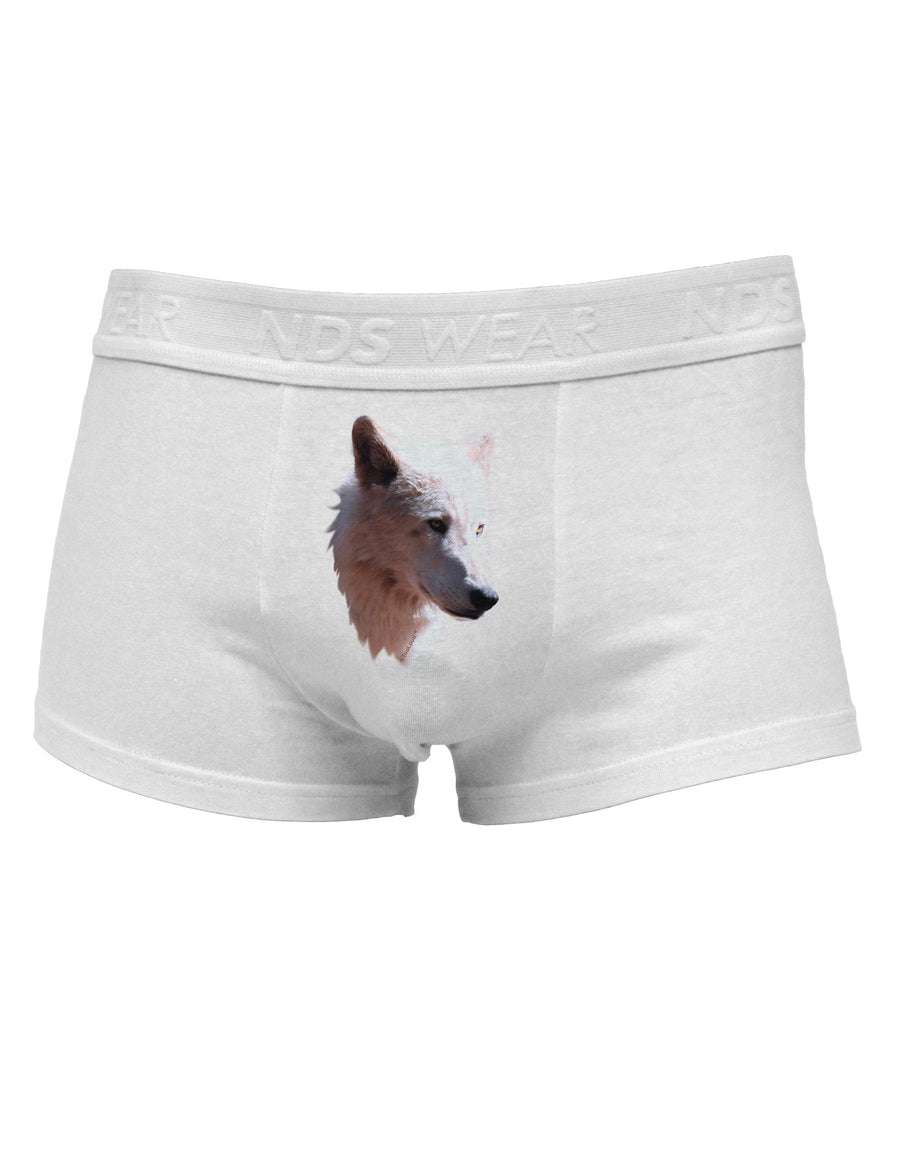 Magnificent White Wolf Head Mens Cotton Trunk Underwear-Men's Trunk Underwear-NDS Wear-White-Small-Davson Sales