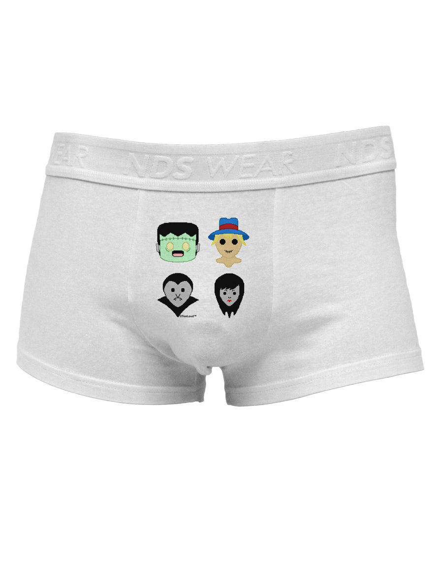 Cute Pixel Monsters Mens Cotton Trunk Underwear-Men's Trunk Underwear-NDS Wear-White-Small-Davson Sales