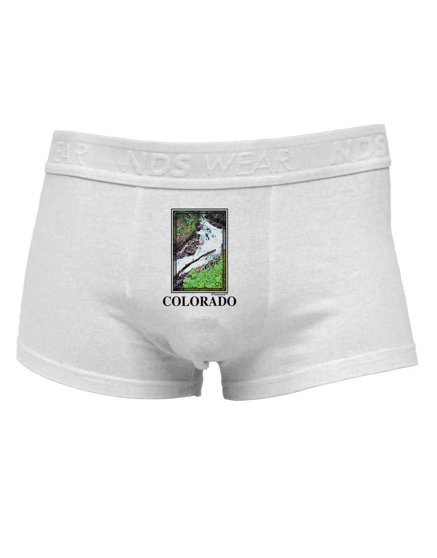 Colorado White River Text Mens Cotton Trunk Underwear-Men's Trunk Underwear-NDS Wear-White-Small-Davson Sales