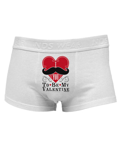 I Mustache You To Be My ValentineMens Cotton Trunk Underwear-Men's Trunk Underwear-NDS Wear-White-Small-Davson Sales