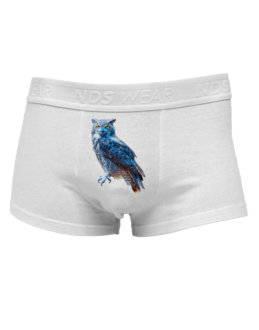 Colorful Great Horned Owl Mens Cotton Trunk Underwear-Men's Trunk Underwear-NDS Wear-White-Small-Davson Sales