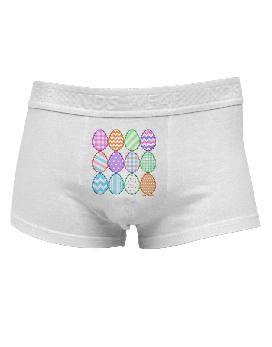 Cute Faux Applique Easter Eggs Mens Cotton Trunk Underwear-Men's Trunk Underwear-NDS Wear-White-Small-Davson Sales