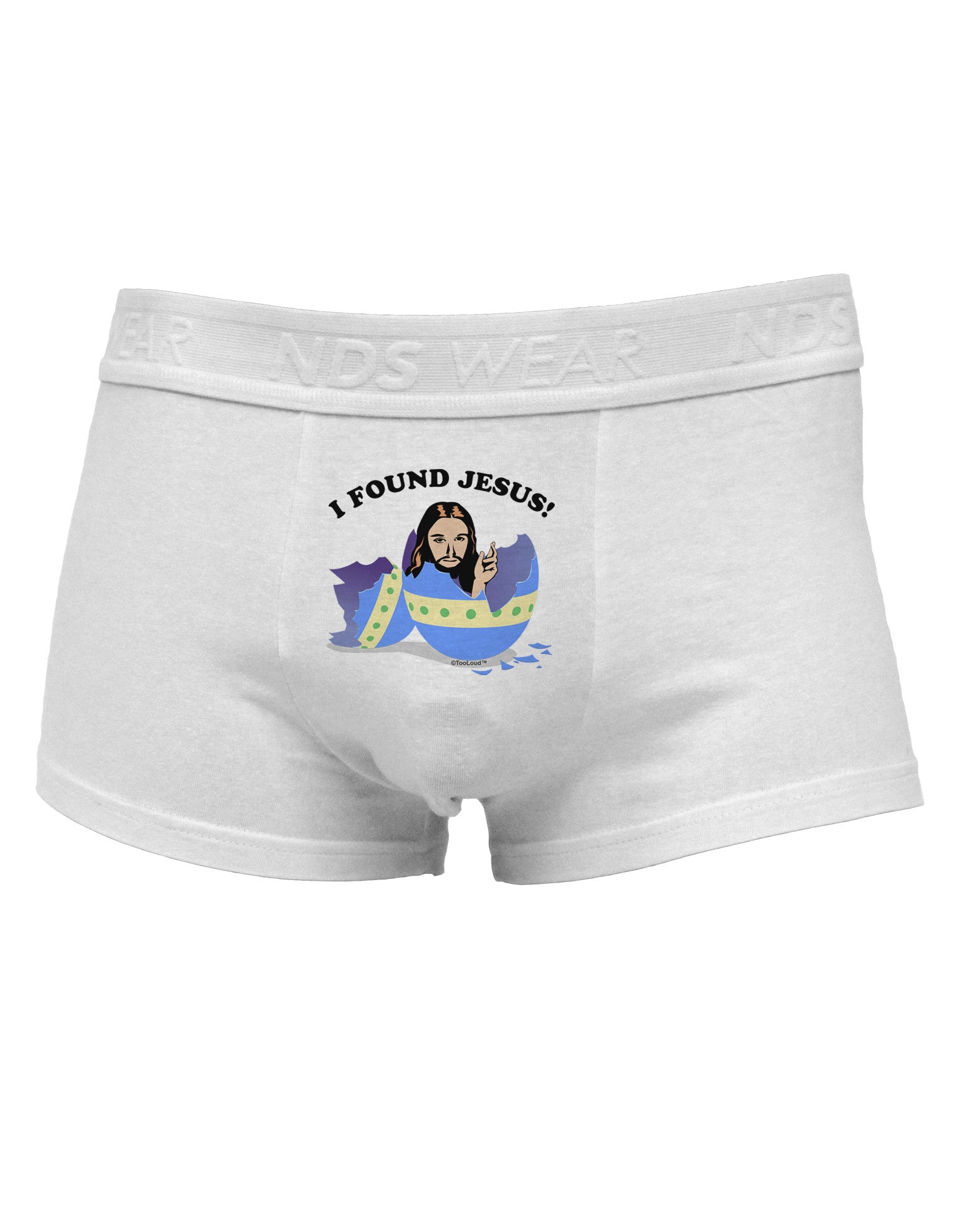 I Found Jesus - Easter Egg Mens Cotton Trunk Underwear-Men's Trunk Underwear-NDS Wear-White-Small-Davson Sales