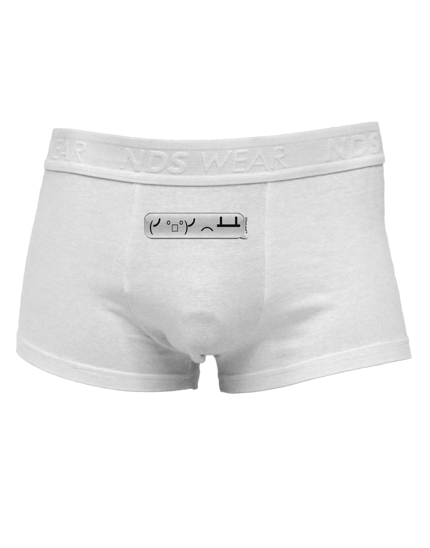 Table Flip Text Bubble Mens Cotton Trunk Underwear-Men's Trunk Underwear-NDS Wear-White-Small-Davson Sales