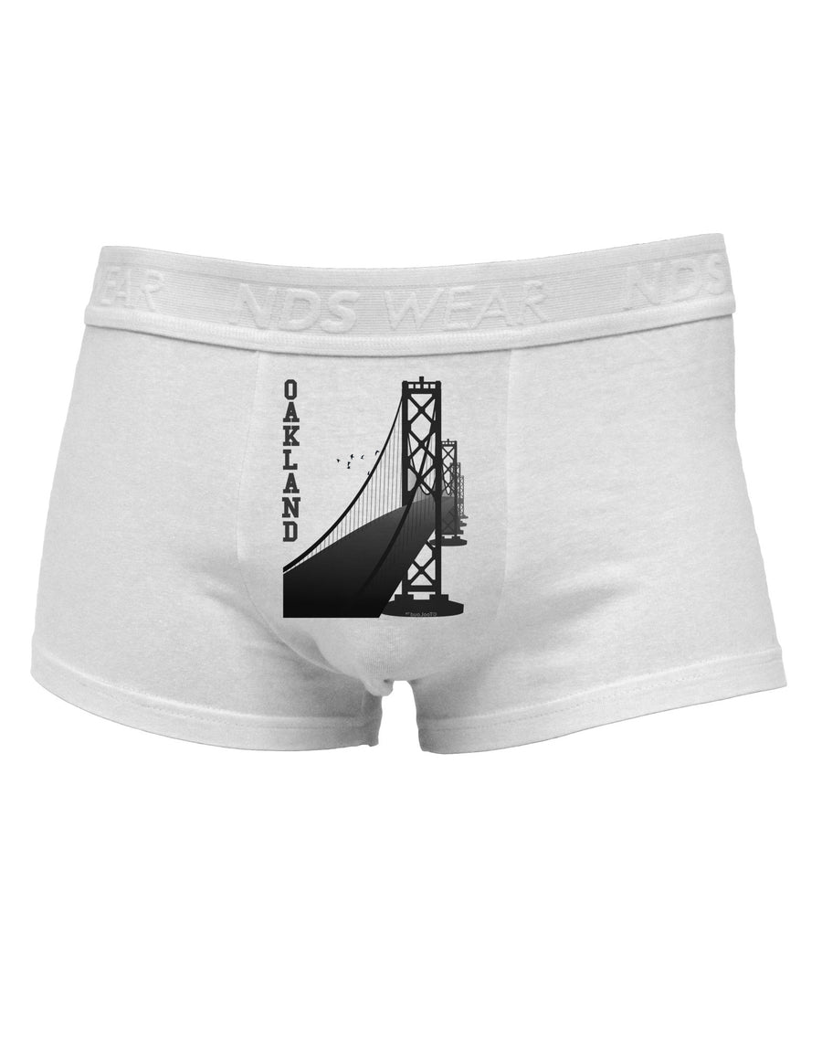 Oakland Text Bay Bridge Mens Cotton Trunk Underwear-Men's Trunk Underwear-NDS Wear-White-Small-Davson Sales