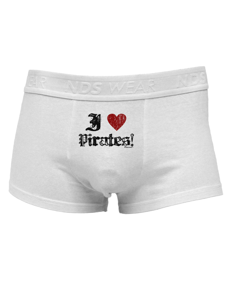 I Heart Pirates Mens Cotton Trunk Underwear-Men's Trunk Underwear-NDS Wear-White-Small-Davson Sales