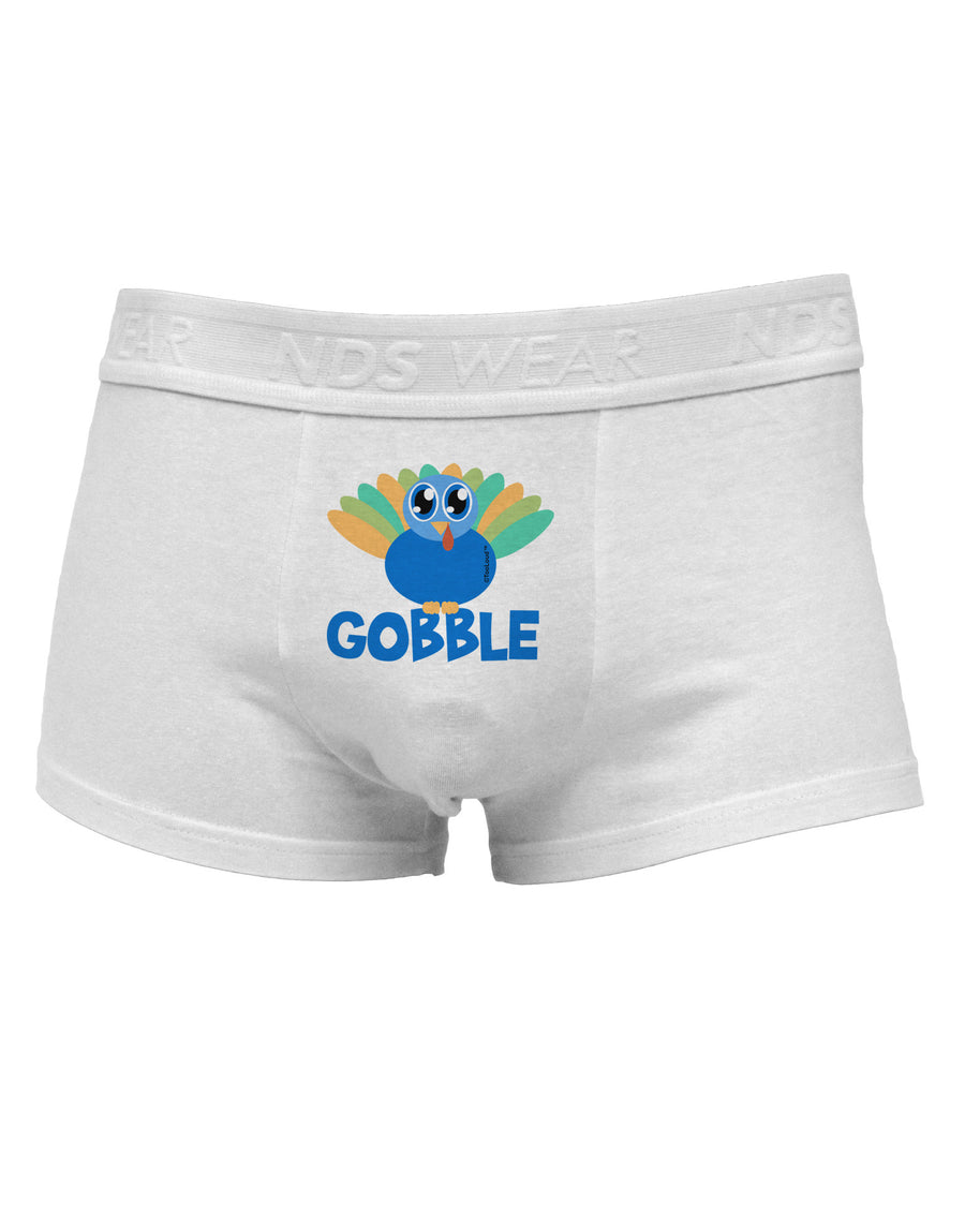 Cute Gobble Turkey Blue Mens Cotton Trunk Underwear-Men's Trunk Underwear-NDS Wear-White-Small-Davson Sales