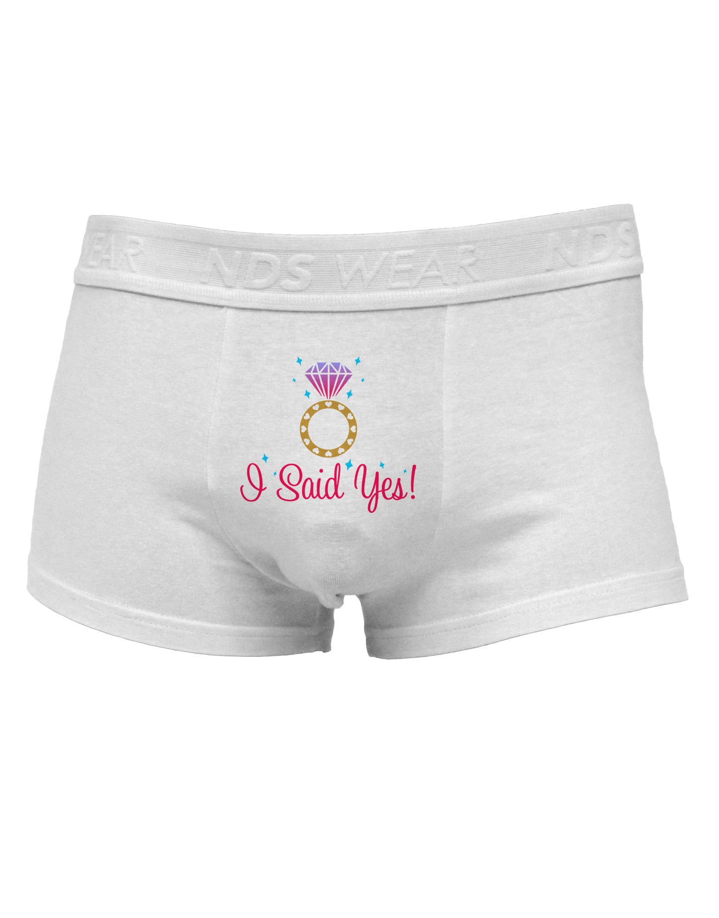 I Said Yes - Diamond Ring - Color Mens Cotton Trunk Underwear-Men's Trunk Underwear-NDS Wear-White-Small-Davson Sales