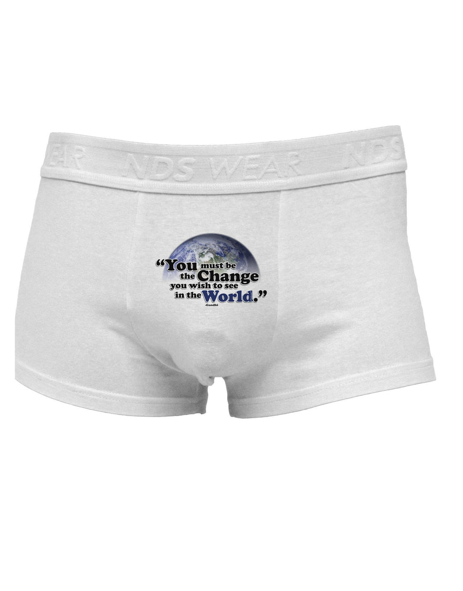 Change In The World Gandhi Mens Cotton Trunk Underwear-Men's Trunk Underwear-NDS Wear-White-X-Large-Davson Sales