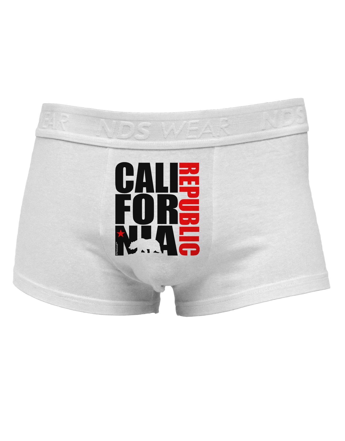 California Republic Design - California Red Star and BearMens Cotton Trunk Underwear by TooLoud-Men's Trunk Underwear-NDS Wear-White-Small-Davson Sales