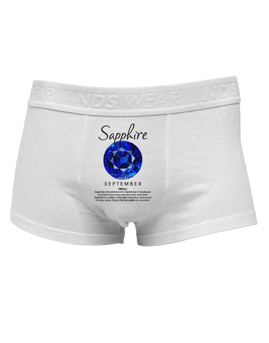 Birthstone Sapphire Mens Cotton Trunk Underwear-Men's Trunk Underwear-NDS Wear-White-Small-Davson Sales