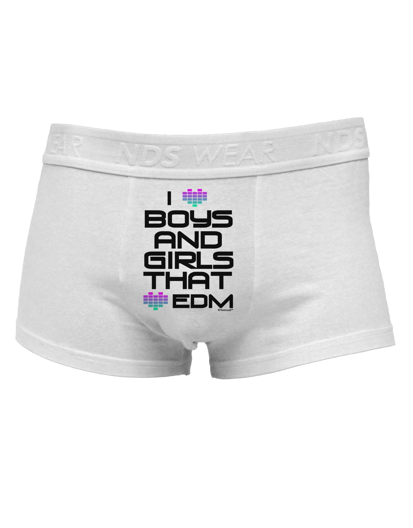 I Heart Boys and Girls That Heart EDM Mens Cotton Trunk Underwear-Men's Trunk Underwear-NDS Wear-White-Small-Davson Sales