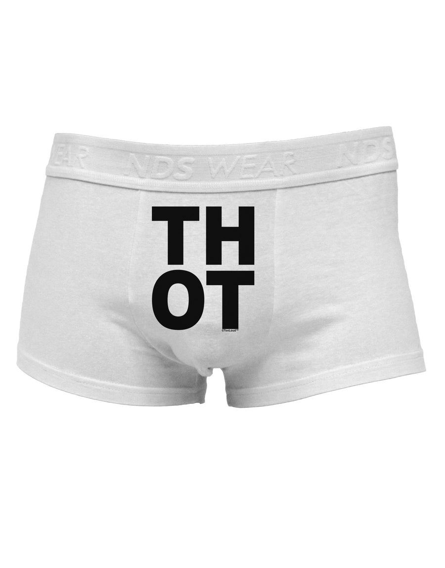 THOT Bold Text Mens Cotton Trunk Underwear-Men's Trunk Underwear-NDS Wear-White-Small-Davson Sales