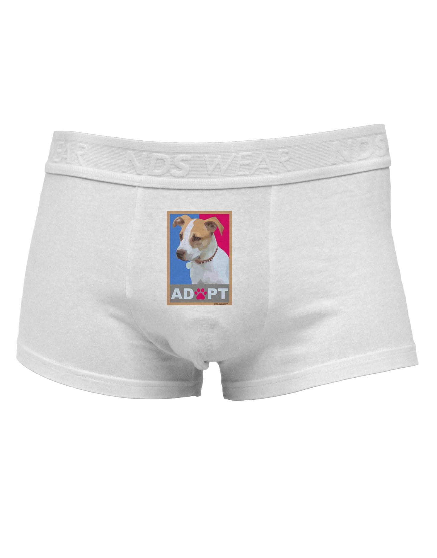 Adopt Cute Puppy Cat Adoption Mens Cotton Trunk Underwear-Men's Trunk Underwear-NDS Wear-White-Small-Davson Sales