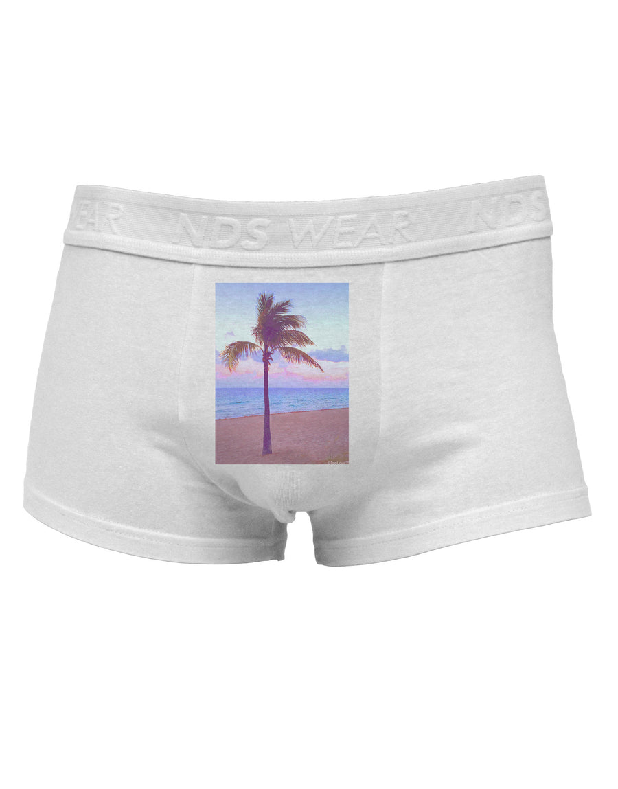 Palm Tree Beach Filter Mens Cotton Trunk Underwear-Men's Trunk Underwear-NDS Wear-White-Small-Davson Sales