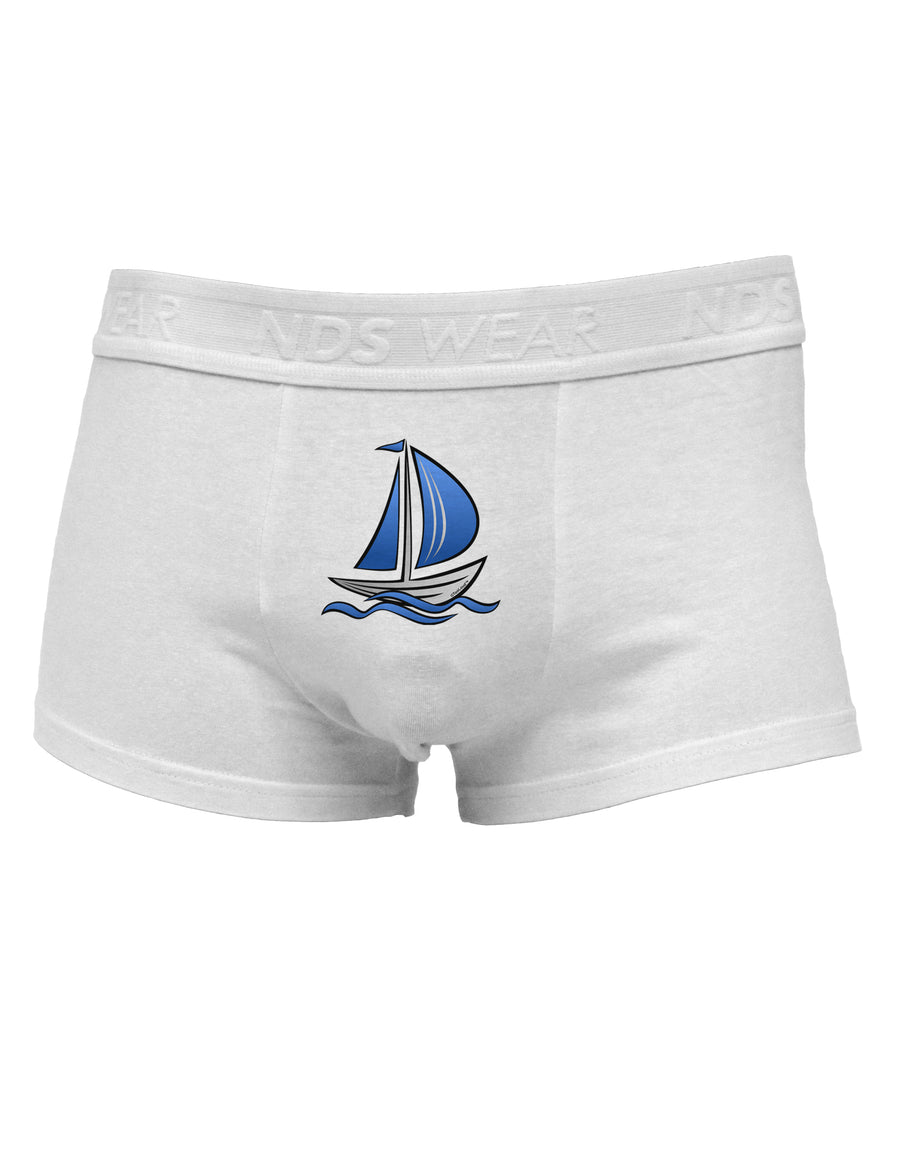 Blue Sailboat Mens Cotton Trunk Underwear-Men's Trunk Underwear-NDS Wear-White-Small-Davson Sales