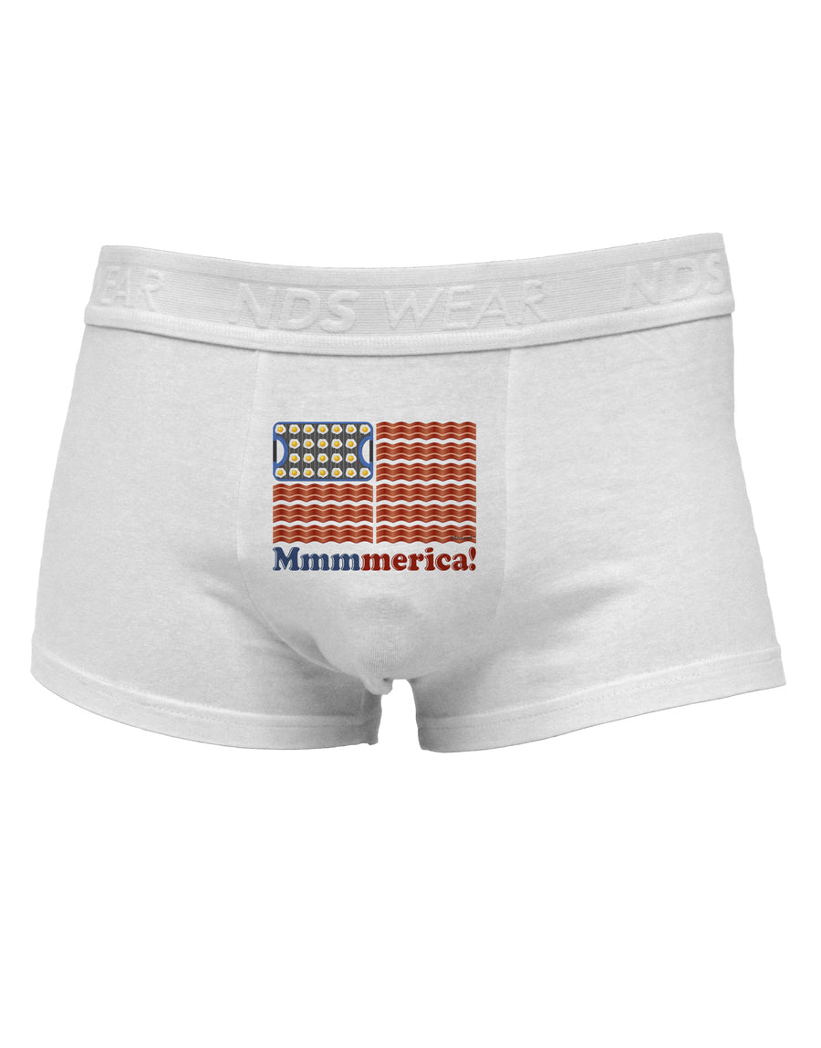 American Breakfast Flag - Bacon and Eggs - Mmmmerica Mens Cotton Trunk Underwear-Men's Trunk Underwear-NDS Wear-White-Small-Davson Sales