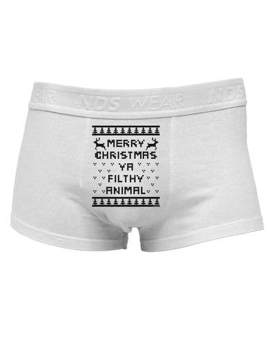 Merry Christmas Ya Filthy Animal Christmas Sweater Mens Cotton Trunk Underwear-Men's Trunk Underwear-TooLoud-White-Small-Davson Sales