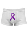 Crohn’s Disease Awareness Ribbon - Purple Mens Cotton Trunk Underwear-Men's Trunk Underwear-NDS Wear-White-Small-Davson Sales