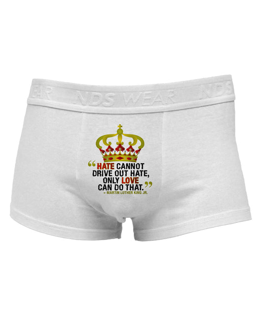 MLK - Only Love Quote Mens Cotton Trunk Underwear-Men's Trunk Underwear-NDS Wear-White-Small-Davson Sales