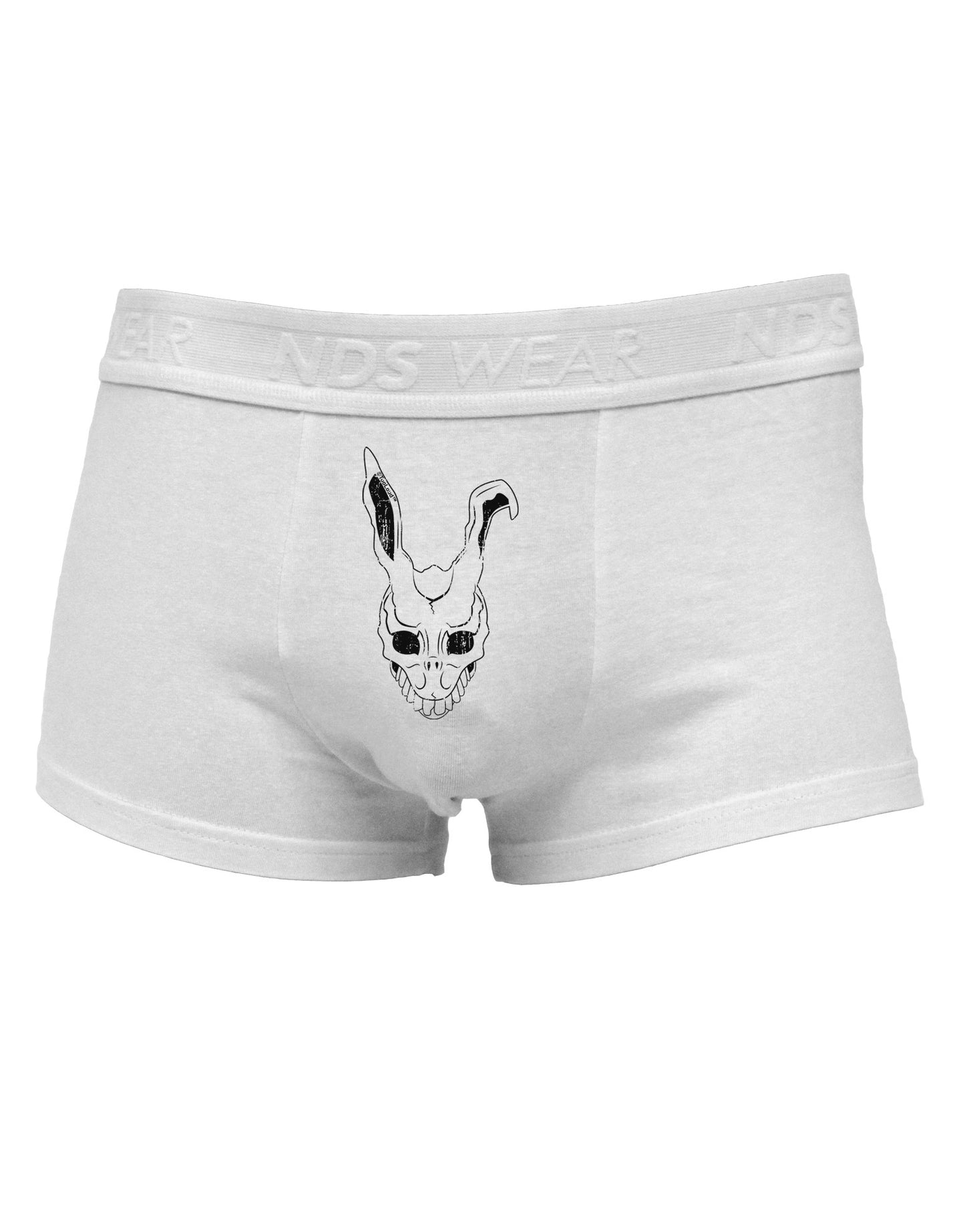 Scary Bunny Face White Distressed Mens Cotton Trunk Underwear-Men's Trunk Underwear-NDS Wear-White-Small-Davson Sales
