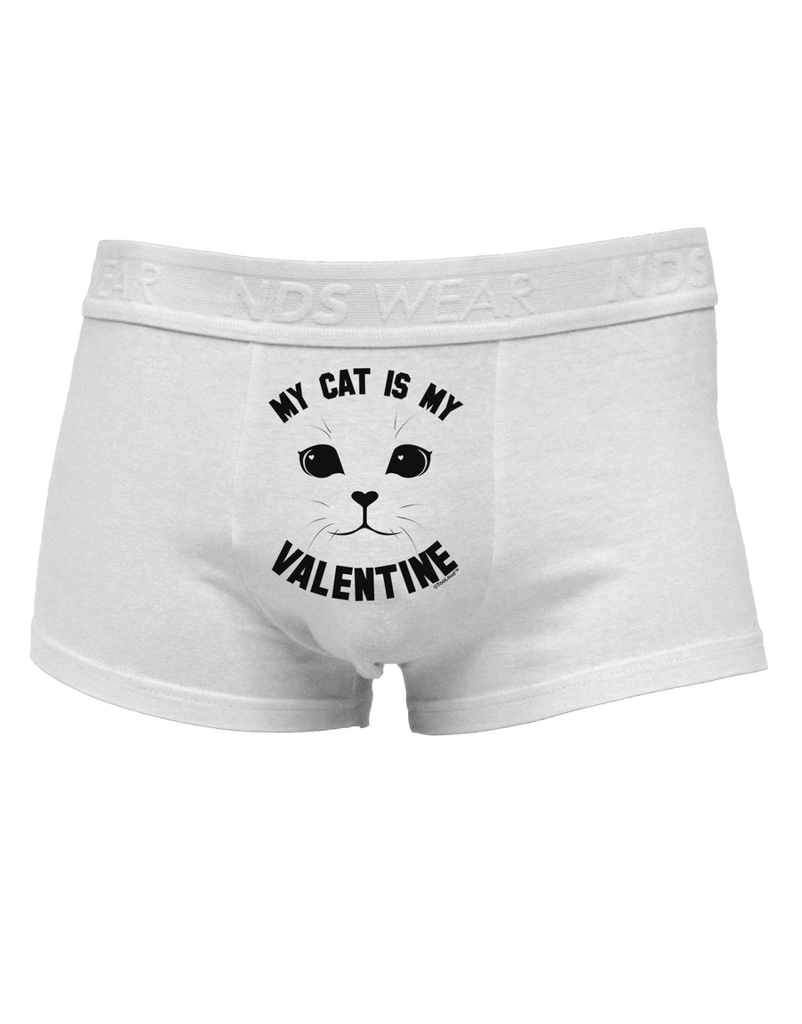 My Cat is my Valentine Mens Cotton Trunk Underwear by NDS Wear-Men's Trunk Underwear-NDS Wear-White-Small-Davson Sales