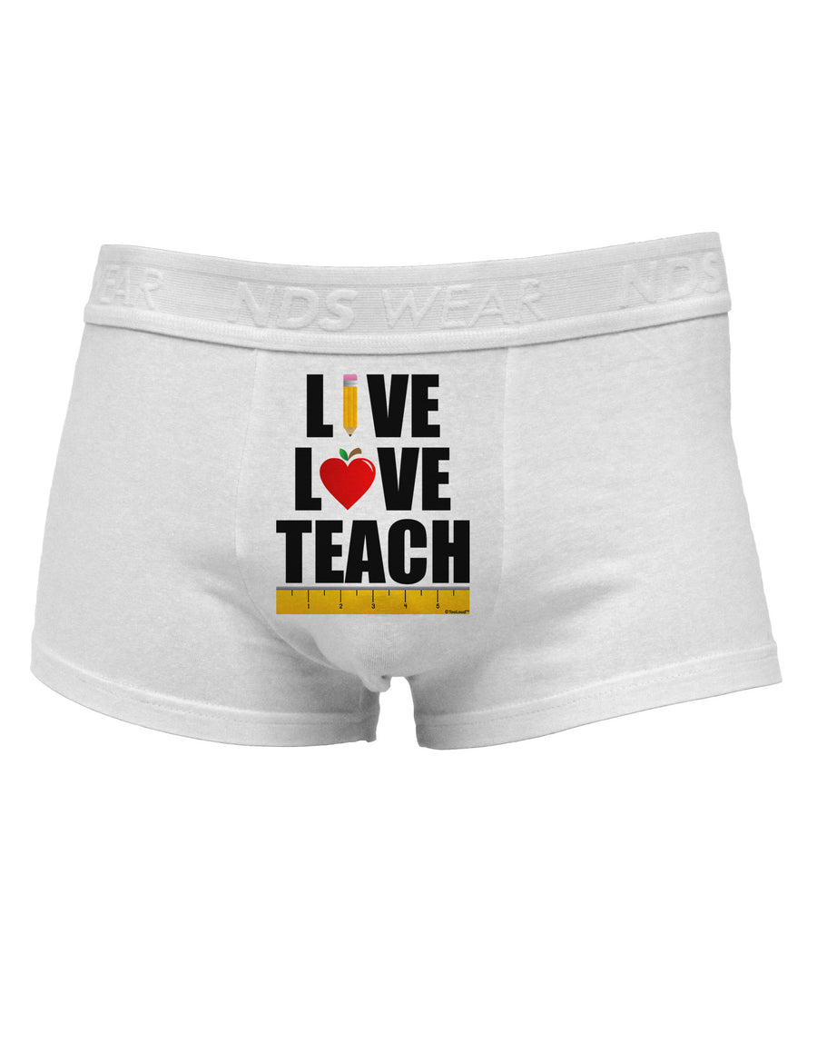 Live Love Teach Mens Cotton Trunk Underwear-Men's Trunk Underwear-NDS Wear-White-Small-Davson Sales