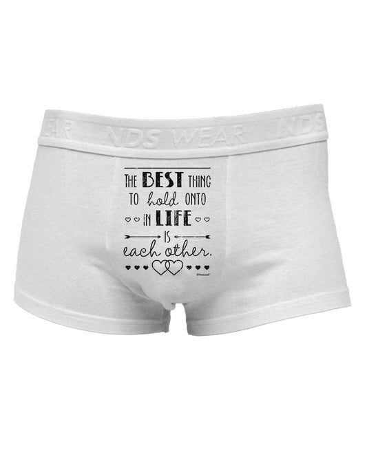The Best Thing to Hold Onto in Life is Each Other - Distressed Mens Cotton Trunk Underwear-Men's Trunk Underwear-NDS Wear-White-Small-Davson Sales