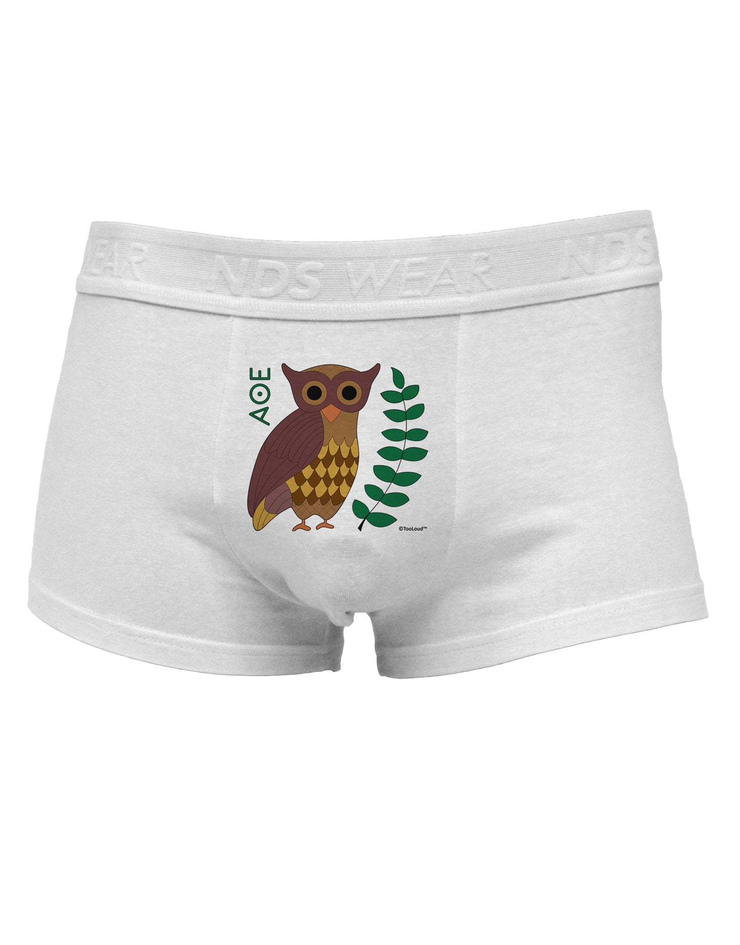Owl of AthenaMens Cotton Trunk Underwear by TooLoud-Men's Trunk Underwear-NDS Wear-White-Small-Davson Sales