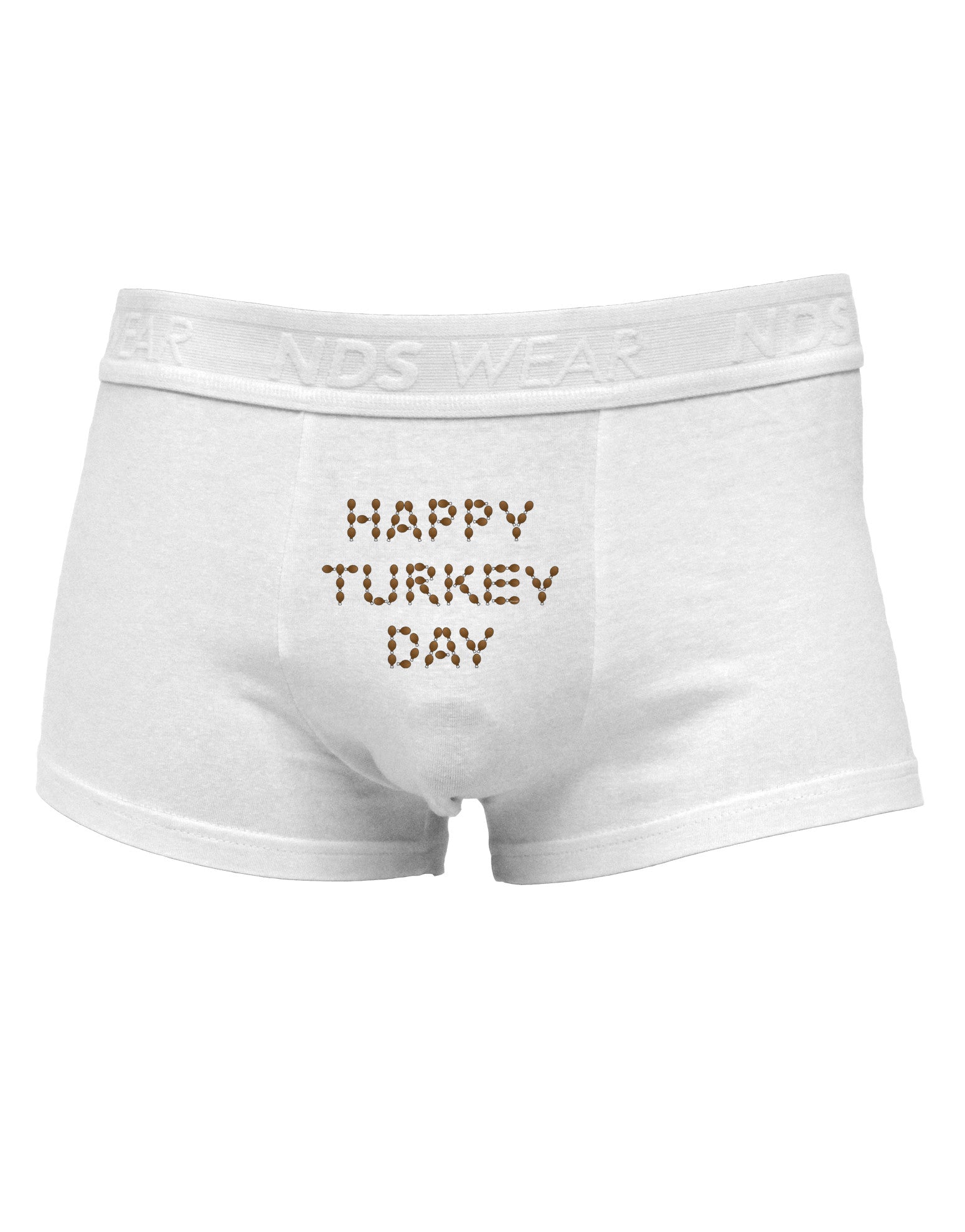 Happy Turkey Day Turkey Legs Thanksgiving Mens Cotton Trunk Underwear-Men's Trunk Underwear-TooLoud-White-Small-Davson Sales