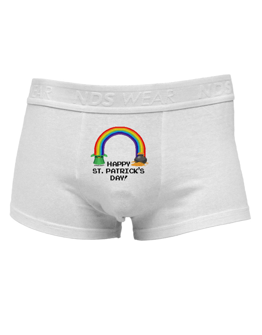 Pixel Pot of Gold St Patrick Text Mens Cotton Trunk Underwear-Men's Trunk Underwear-NDS Wear-White-Small-Davson Sales