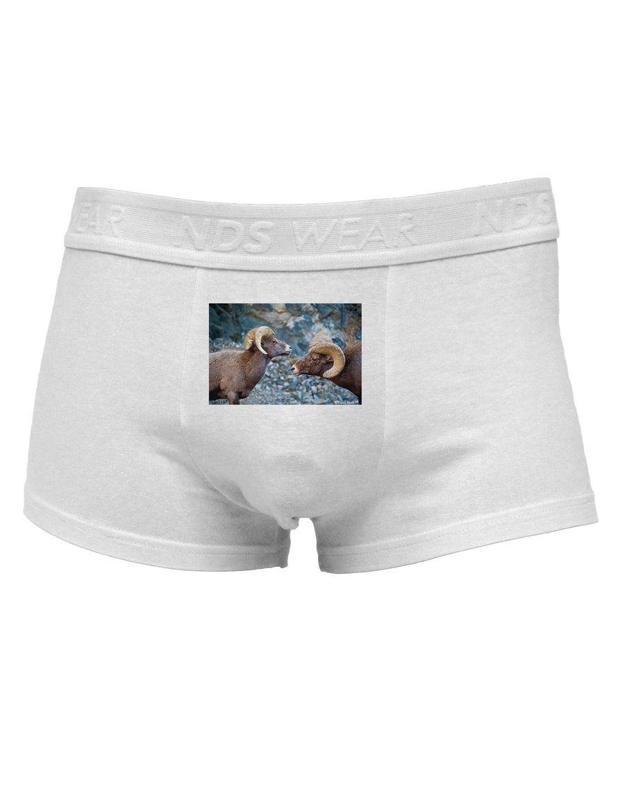 Two Bighorn Rams Mens Cotton Trunk Underwear-Men's Trunk Underwear-NDS Wear-White-Small-Davson Sales