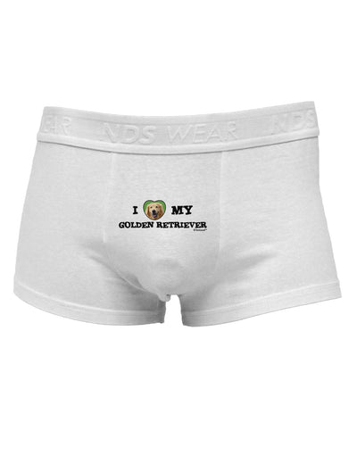 I Heart My Golden RetrieverMens Cotton Trunk Underwear-Men's Trunk Underwear-NDS Wear-White-Small-Davson Sales