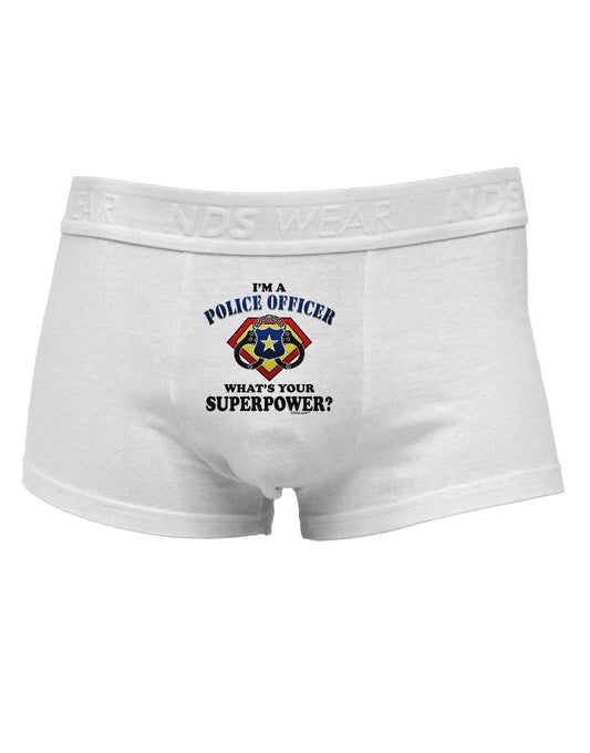 Police Officer - Superpower Mens Cotton Trunk Underwear-Men's Trunk Underwear-NDS Wear-White-Small-Davson Sales