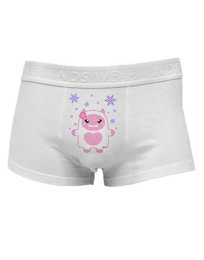 Cute Abominable Snowman Girl Yeti - Christmas Mens Cotton Trunk Underwear-Men's Trunk Underwear-NDS Wear-White-Small-Davson Sales