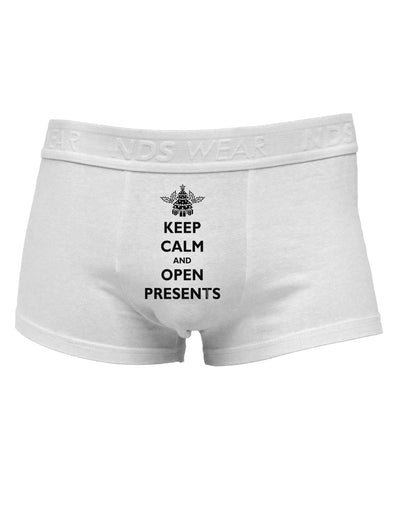 Keep Calm and Open Presents Christmas Mens Cotton Trunk Underwear-Men's Trunk Underwear-NDS Wear-White-Small-Davson Sales