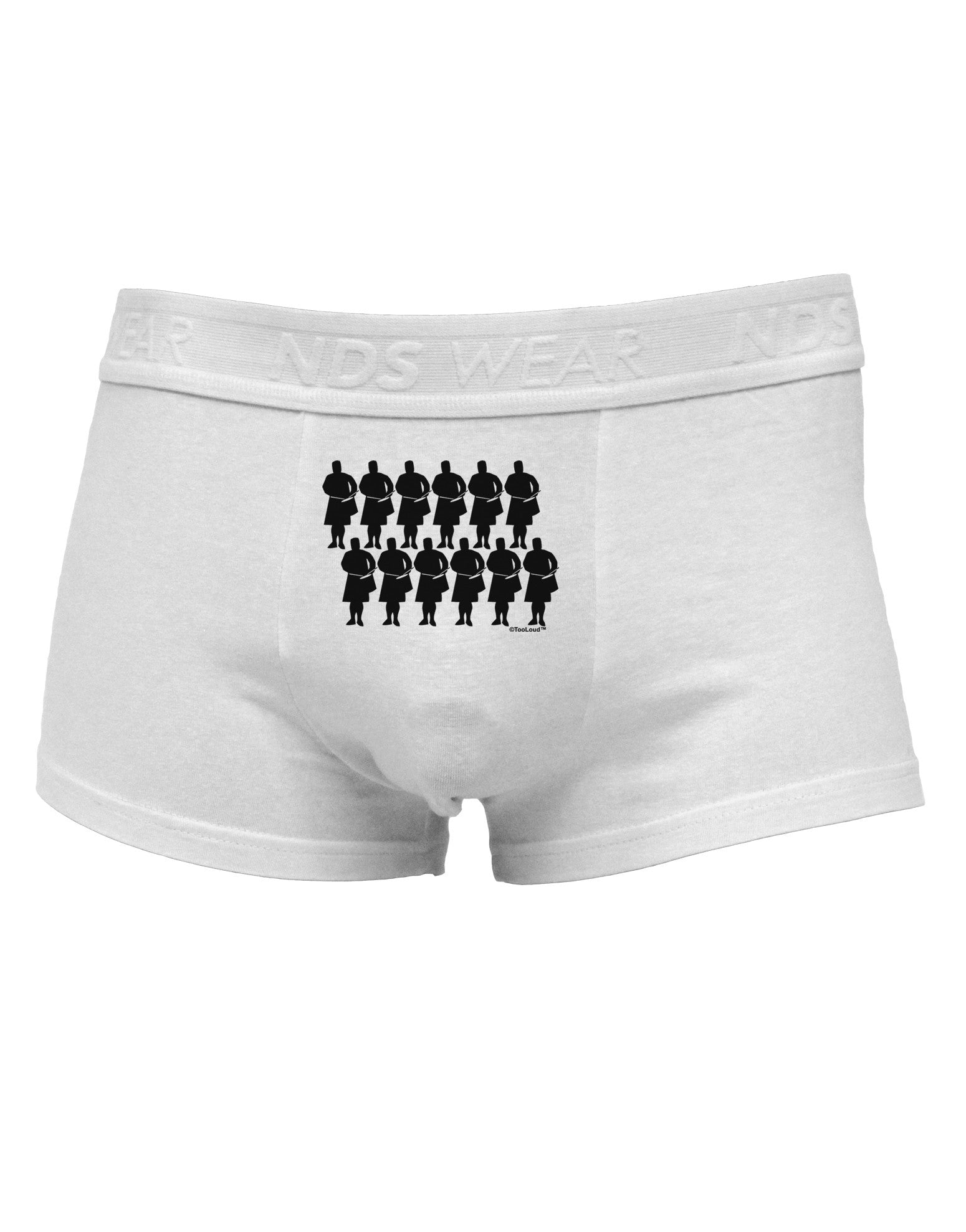 Twelve Drummers Drumming Mens Cotton Trunk Underwear-Men's Trunk Underwear-NDS Wear-White-Small-Davson Sales